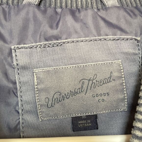 Universal Thread Blue Quilted Chore Zip Hoodless Cotton Blend Jacket Size M - Picture 3 of 8